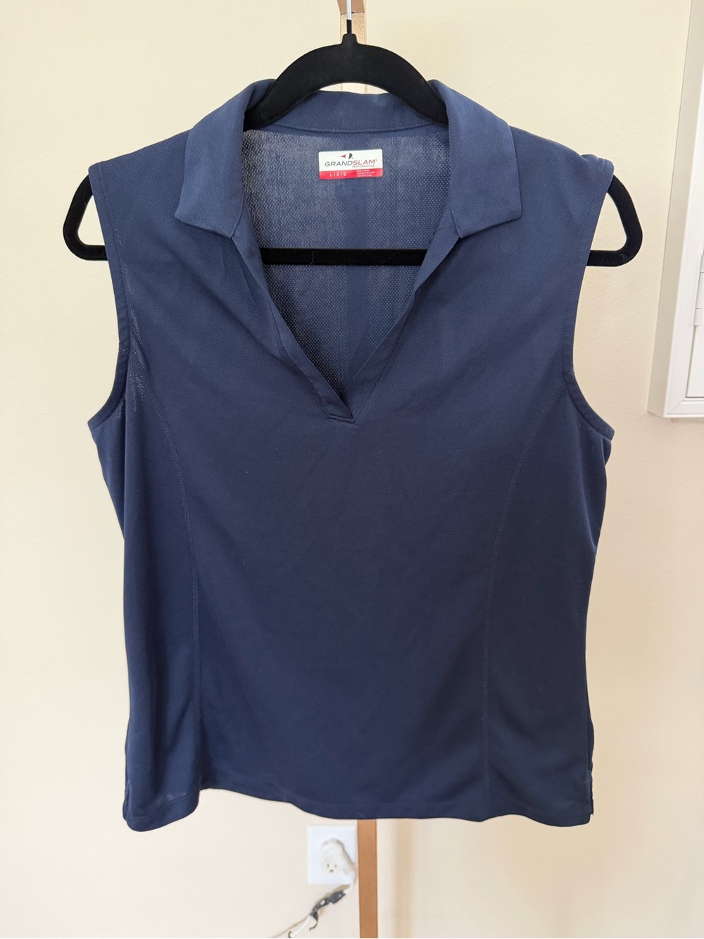 Grand Slam Women’s Navy Sleeveless V‑Neck Polo Tank